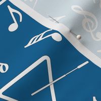 Triangles Music Notes Blue