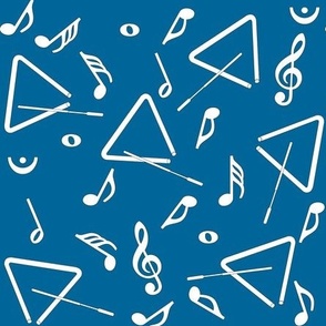 Triangles Music Notes Blue