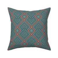 Diamond Life Art Deco Abstract Geometric in Elegant Navy Blue and Red - MEDIUM Scale - UnBlink Studio by Jackie Tahara