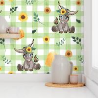 donkey donkey green gingham