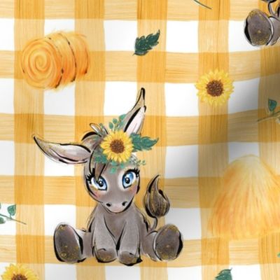 donkey donkey orange gingham