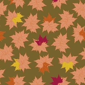  Botanical Fall // Small Scale // Olive Background