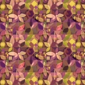 Geometric Floral Mauves, 8 inch