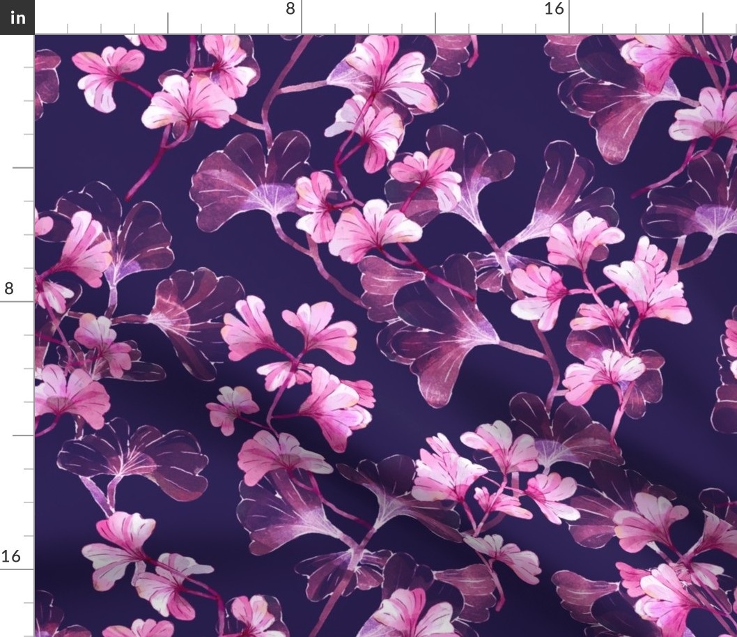 Pink Purple Gingko Large Scale