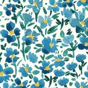 Painted Blue Floral