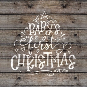 Baby's First Christmas Barn Wood 18 inch square
