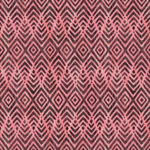 Feather Ikat - medium - pink and black