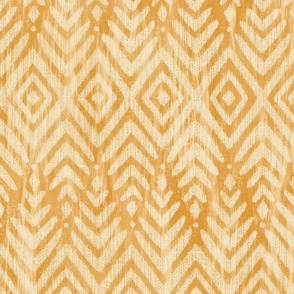 Feather Ikat - large - marigold and cream