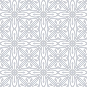Neutral grey ornament on a white