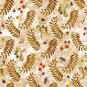 Autumnal Botanical Bliss, Ochre 