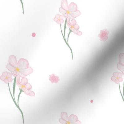 watercolor pink florals white [2]