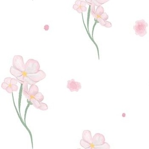 watercolor pink florals white [2]