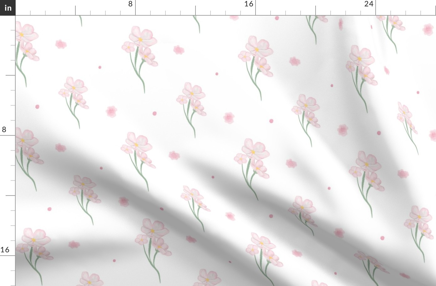 watercolor pink florals white [2]