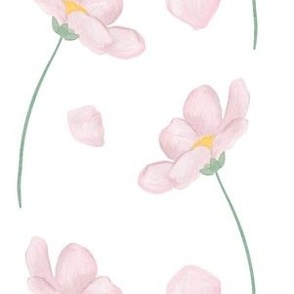 watercolor pink florals white [3]