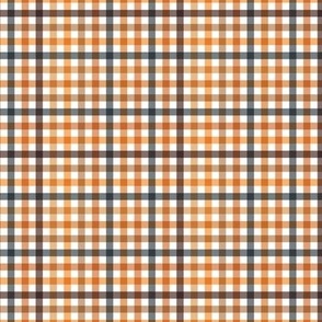 The minimalist gingham halloween plaid picnic blanket checkered pattern orange neutral gray boys SMALL