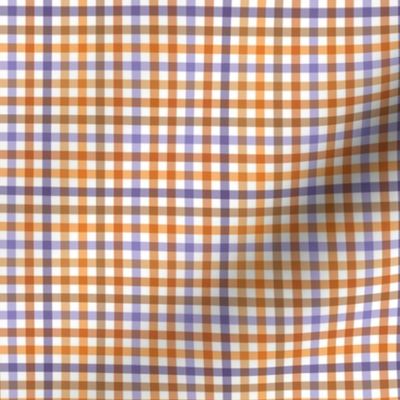 The minimalist gingham halloween plaid picnic blanket checkered pattern lilac orange SMALL