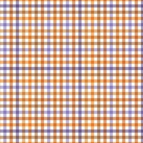 The minimalist gingham halloween plaid picnic blanket checkered pattern lilac orange SMALL