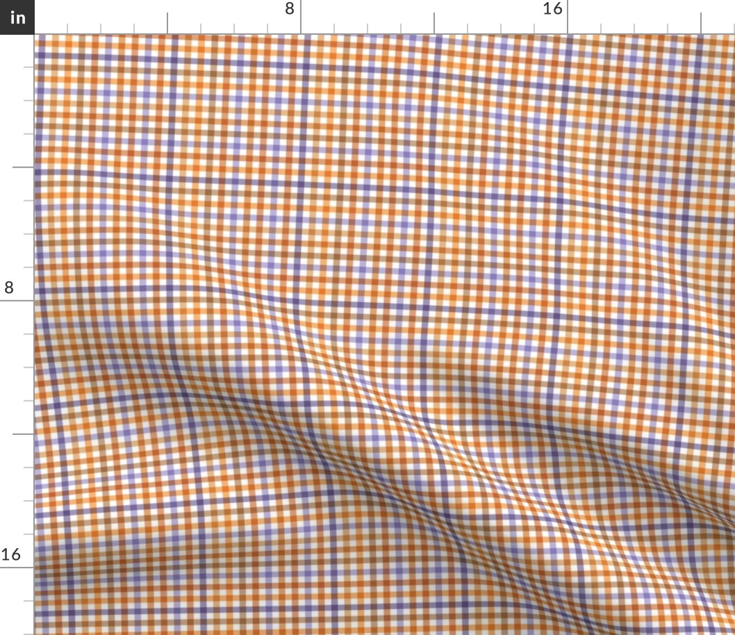 The minimalist gingham halloween plaid picnic blanket checkered pattern lilac orange SMALL