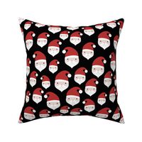 Little kawaii santa faces sweet christmas design minimalist kids pattern red black