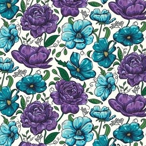 Blue and Purple Flower Garden / Small Scale
