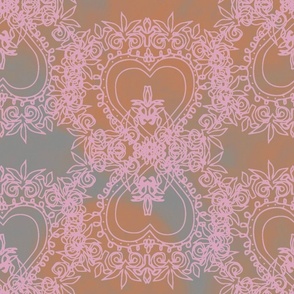  new pink hearts _ floral print 2021