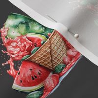 YUMMY ICE CREAM WATERMELON CAKE GREY FLWRHT