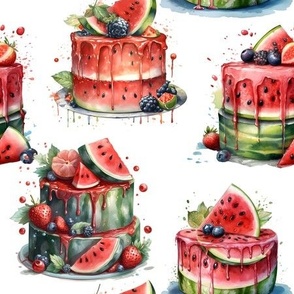 YUMMY FRESH WATERMELON CAKE WHITE FLWRHT