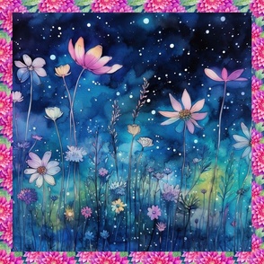 PANEL MEADOW FLOWERS AT NIGHT 12 FLWRHT