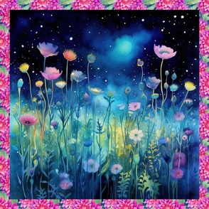 PANEL MEADOW FLOWERS AT NIGHT 5 FLWRHT