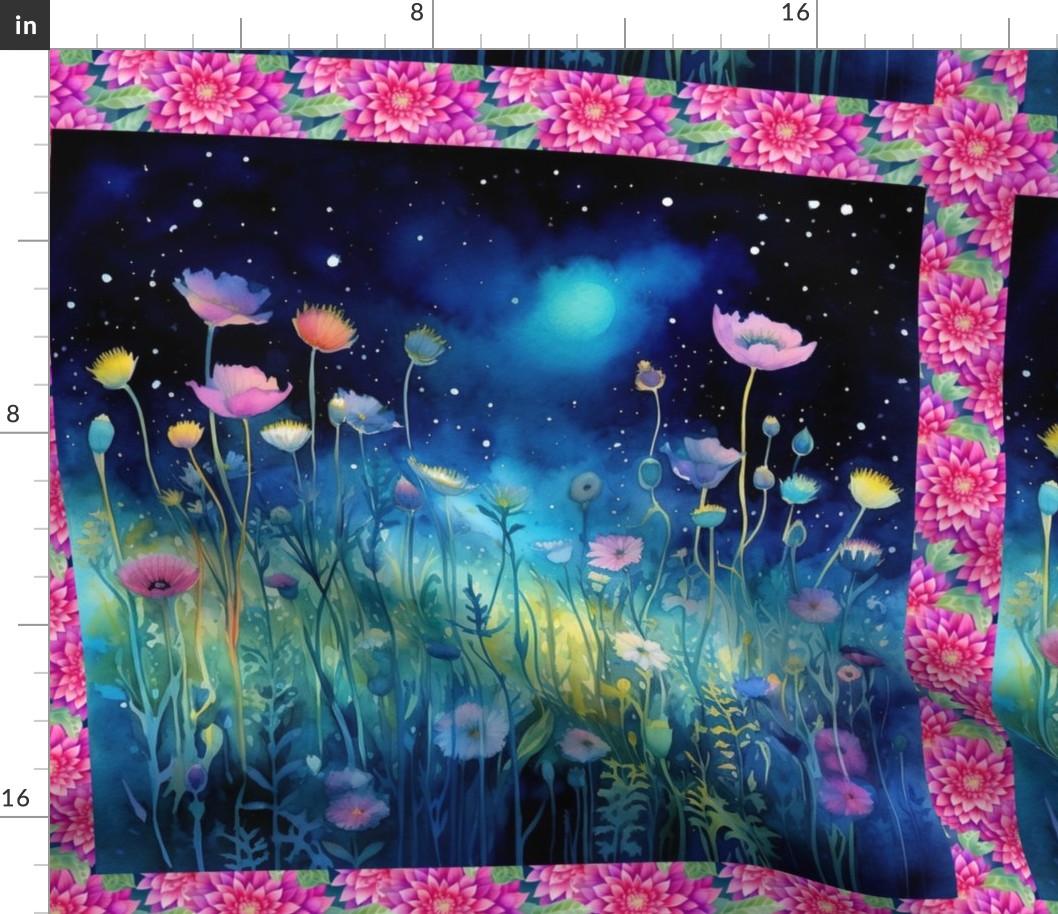 PANEL MEADOW FLOWERS AT NIGHT 5 FLWRHT