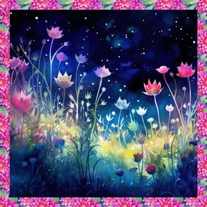 PANEL MEADOW FLOWERS AT NIGHT 2 FLWRHT