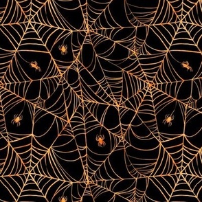 Spiderwebs Orange 1/2 Size
