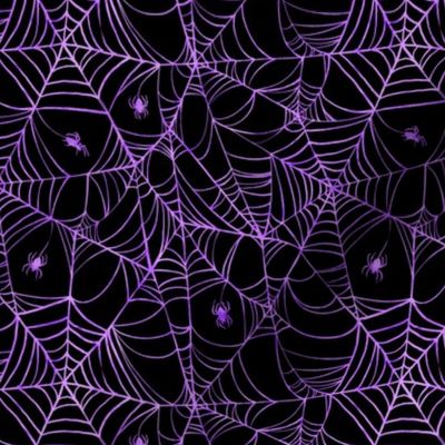 Spiderwebs Purple 1/2 Size