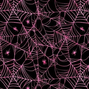 Spiderwebs Pink 1/2 Size