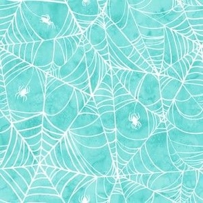 Spiderwebs Pastel Turquoise 1/2 Size