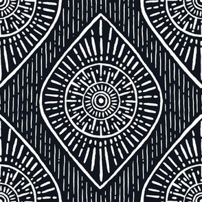 Tribal Eye Boho Graphite Black and White