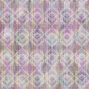 Geometric Deco Mist -- Pink, Mauve  Geometric Art Deco – 171dpi (88% of Full Scale)