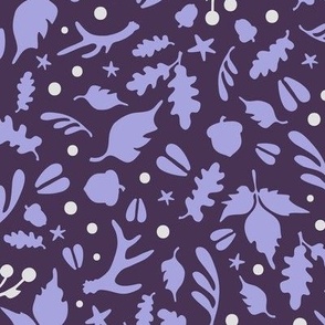 Deerly Beloved scatter print - lilac, grape, grey