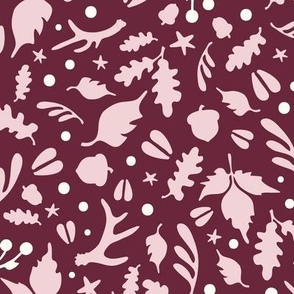 Deerly Beloved scatter print - wine, cotton candy, natural