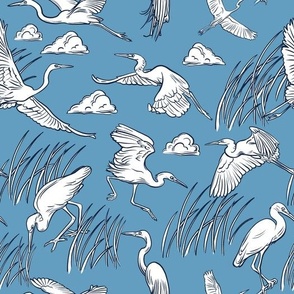 Egrets-on Blue-04