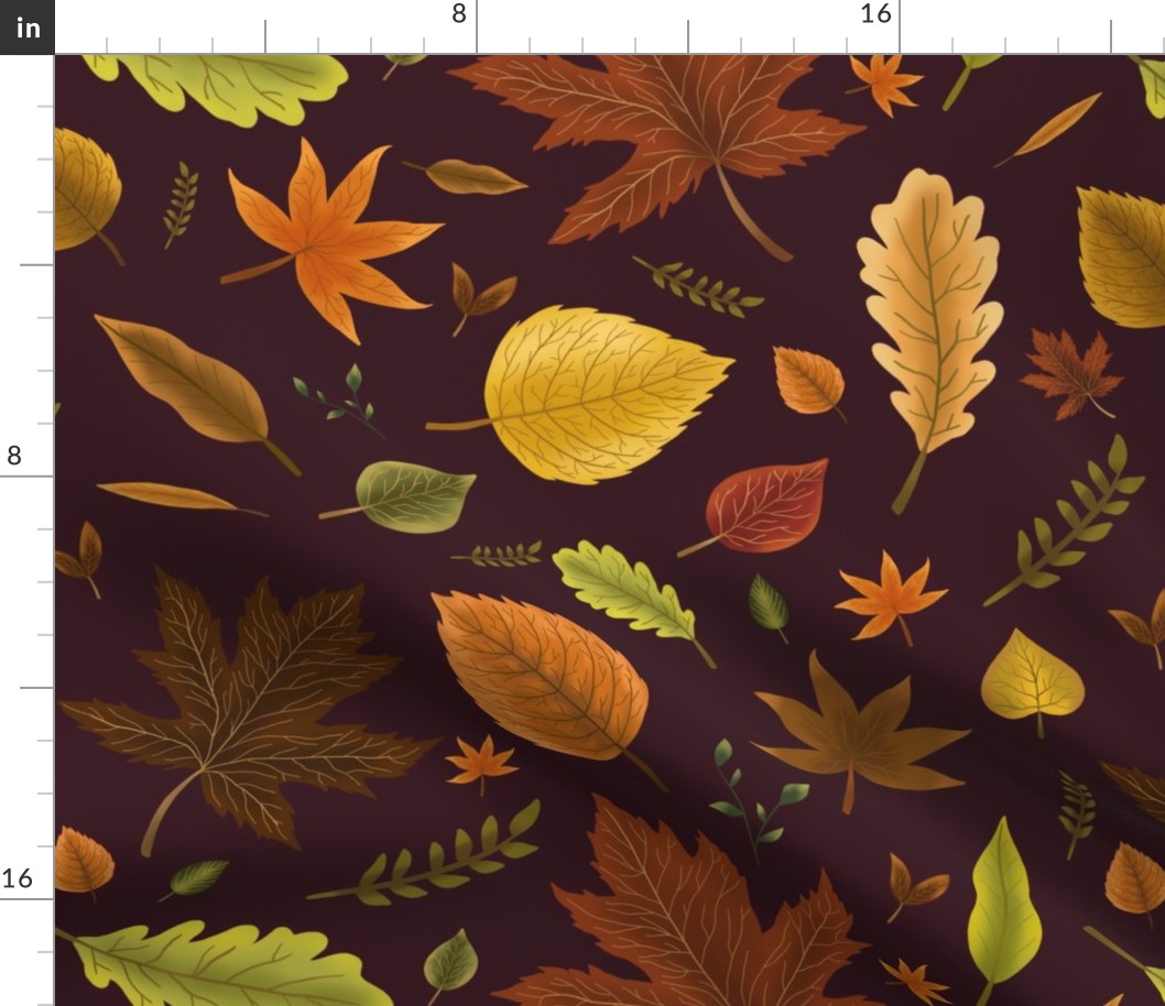 Autumn Leaves - Burgundy