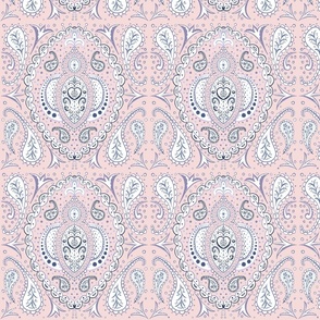 Pink paisley tile medium