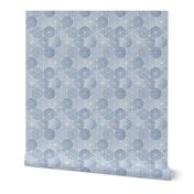Sashiko Blue Gray Small- Japanese Geometric  Wallpaper- Asanoha- Seigaiha- Japandi- Soothing Neutral- Slate- Light Indigo- Denim