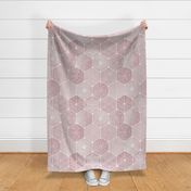 Sashiko Mauve Large- Japanese Geometric- Rose- Pastel Pink- Mauve- Asanoha- Seigaiha- Japandi- Soothing Neutral