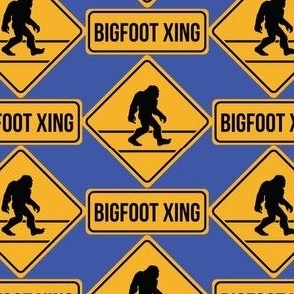 Bigfoot Xing Sign Blue