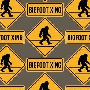 Bigfoot Crossing Sign Gray