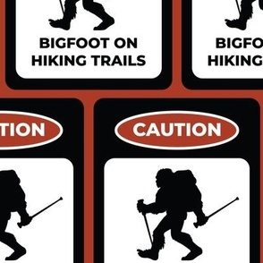 Bigfoot Hiking Sign Medium Red