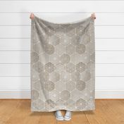 Sashiko Taupe Large- Japanese Geometric Wallpaper- Greige- Beige- Japandi- Home Decor