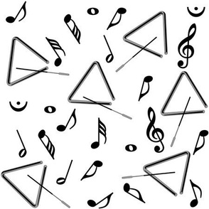 Triangle Music Notes White