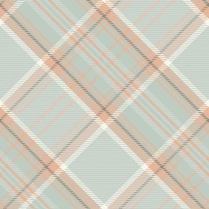 (medium) Gentle Sage Green and Pink Tartan / T011 /see collections